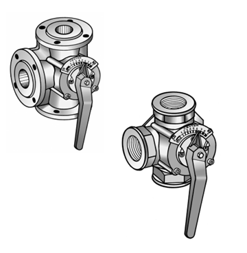 3-Way Rotary Valve: Flanged: DN40: kVS25
